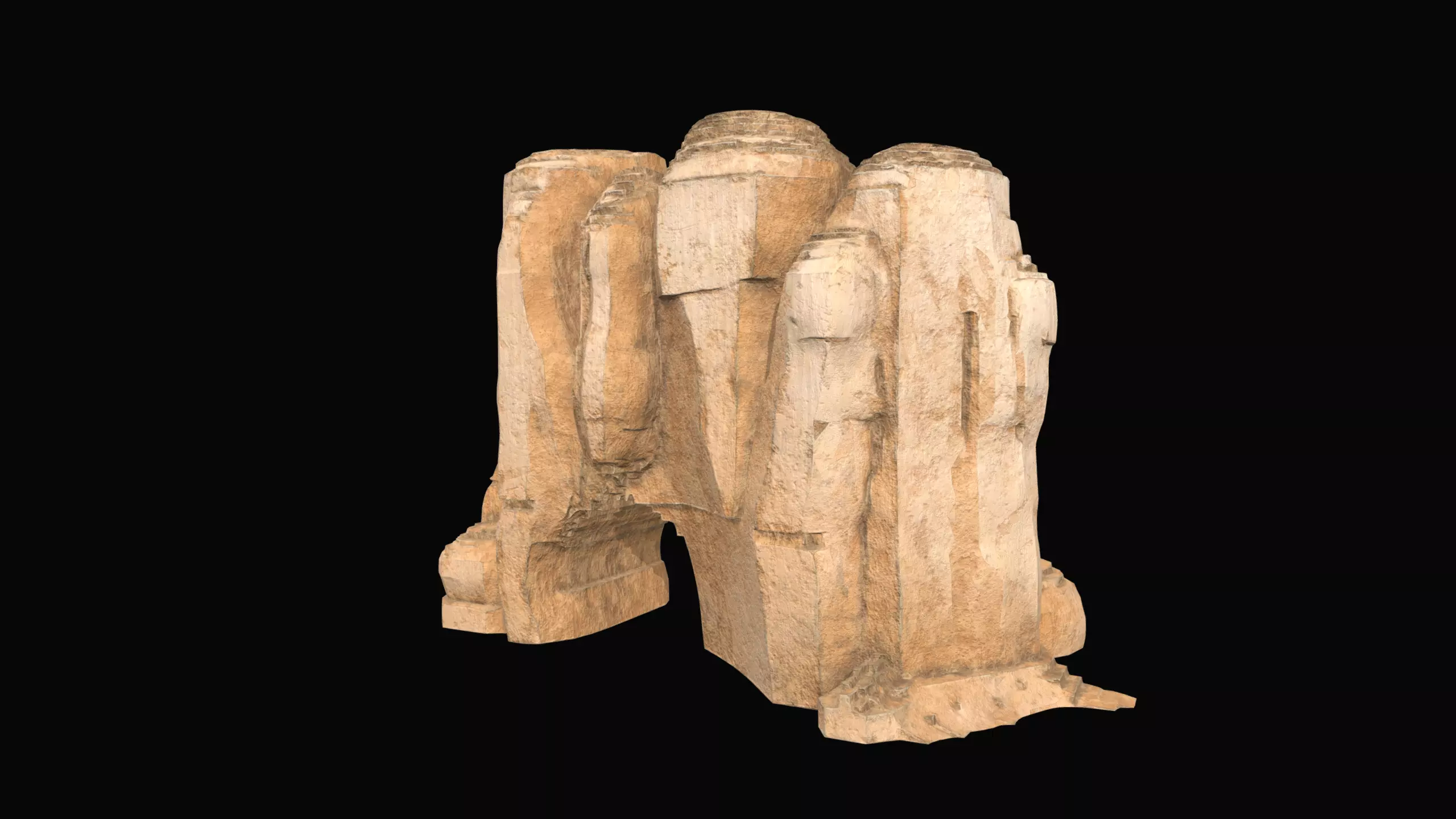 Low Poly Rock Formation Low-poly 3D model_1