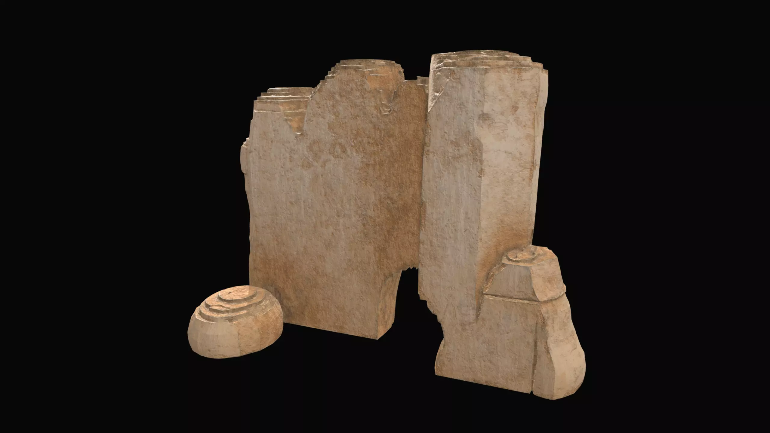 Low Poly Rock Formation Low-poly 3D model_3