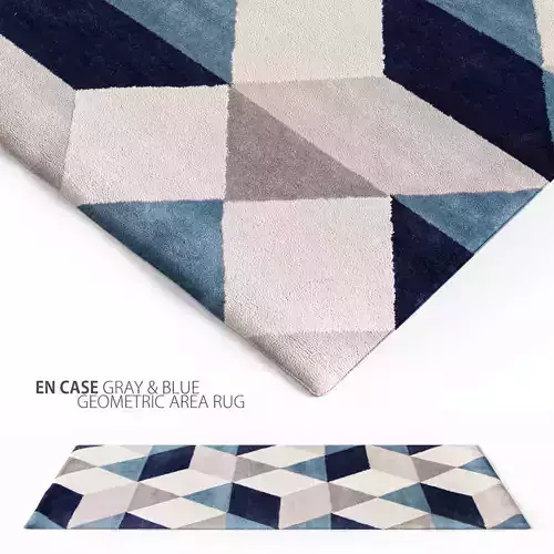 En Casa Gray Blue Geometric Area Rug