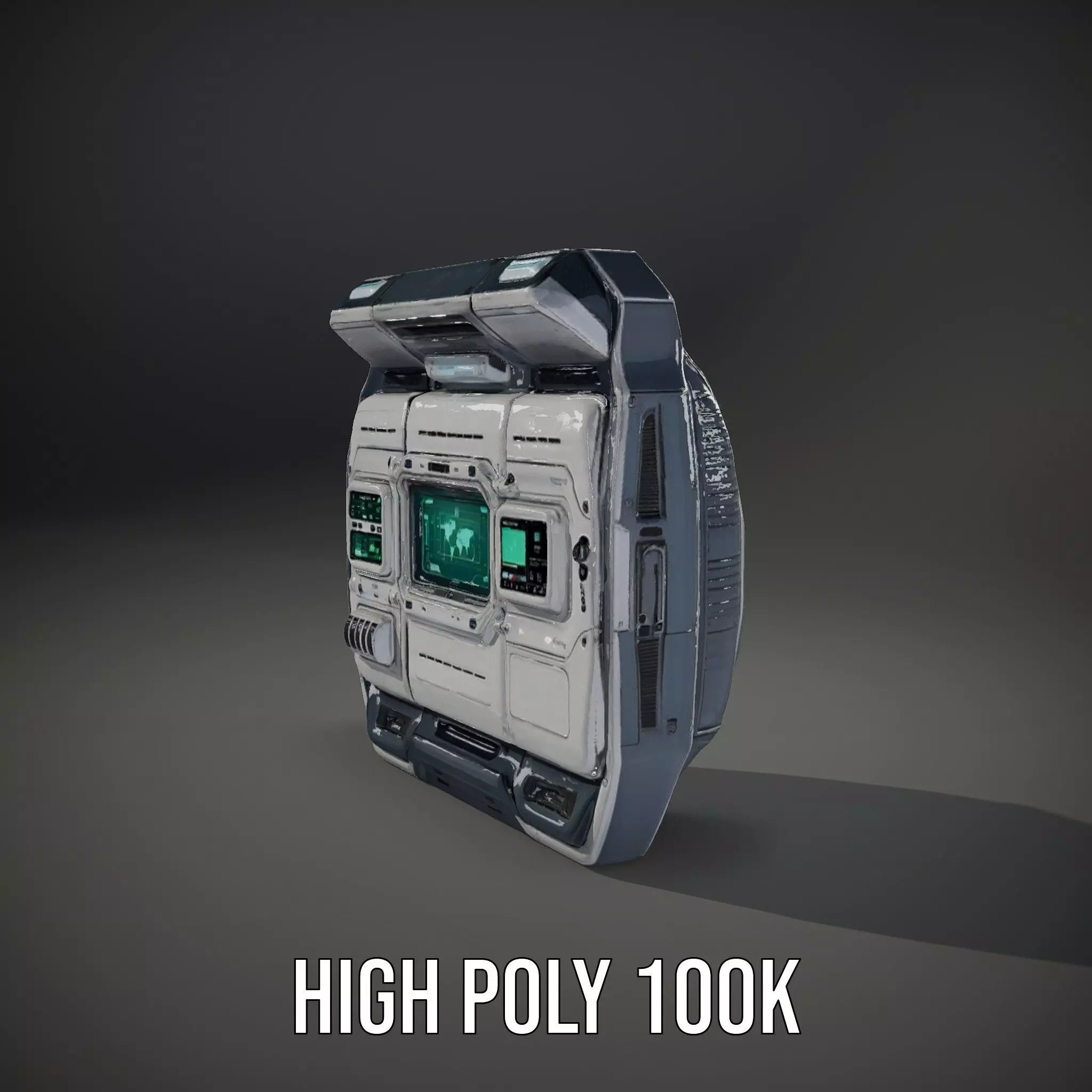 Futuristic Control Panel Model Pack with Interactive Screens Low-poly 3D model_11