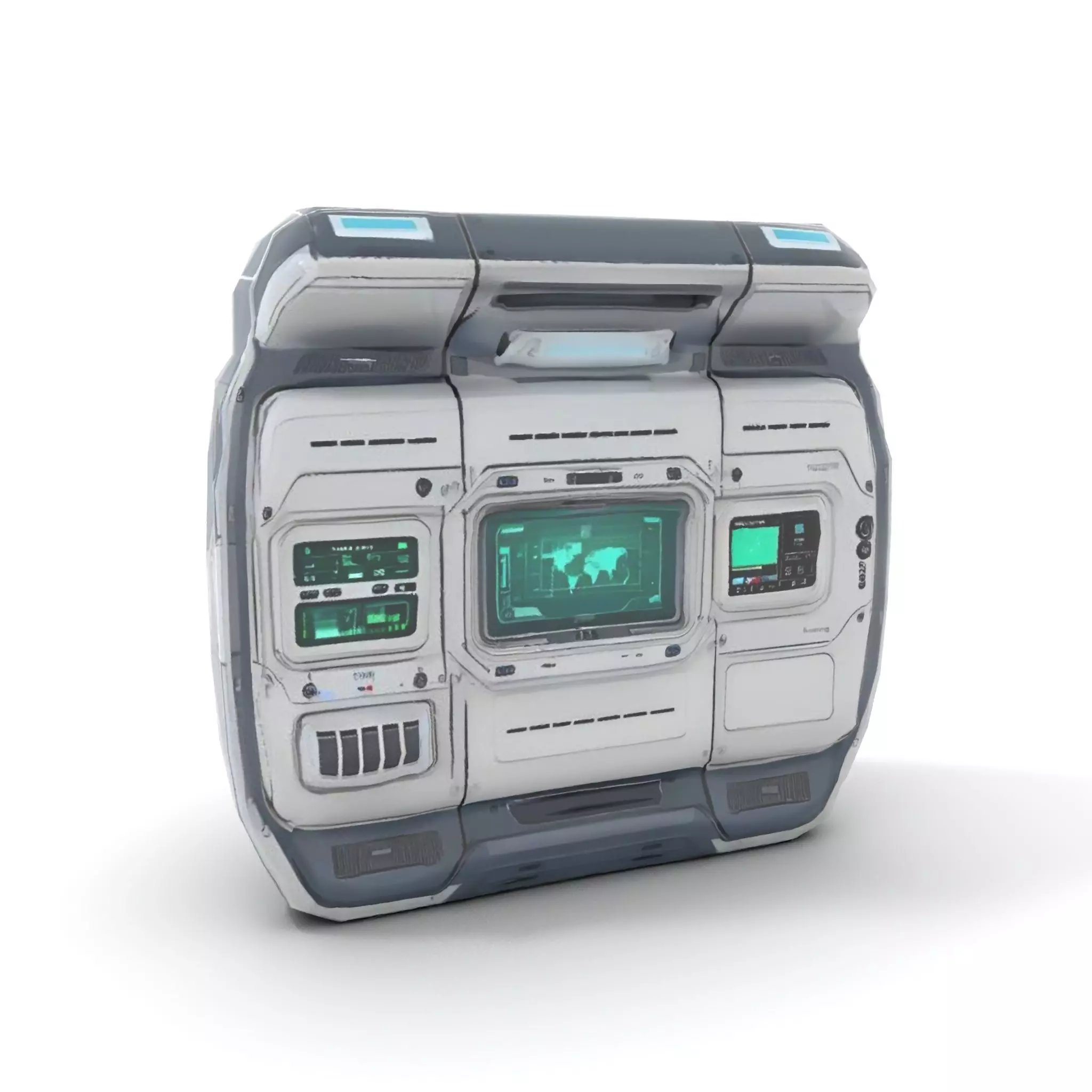 Futuristic Control Panel Model Pack with Interactive Screens Low-poly 3D model_8