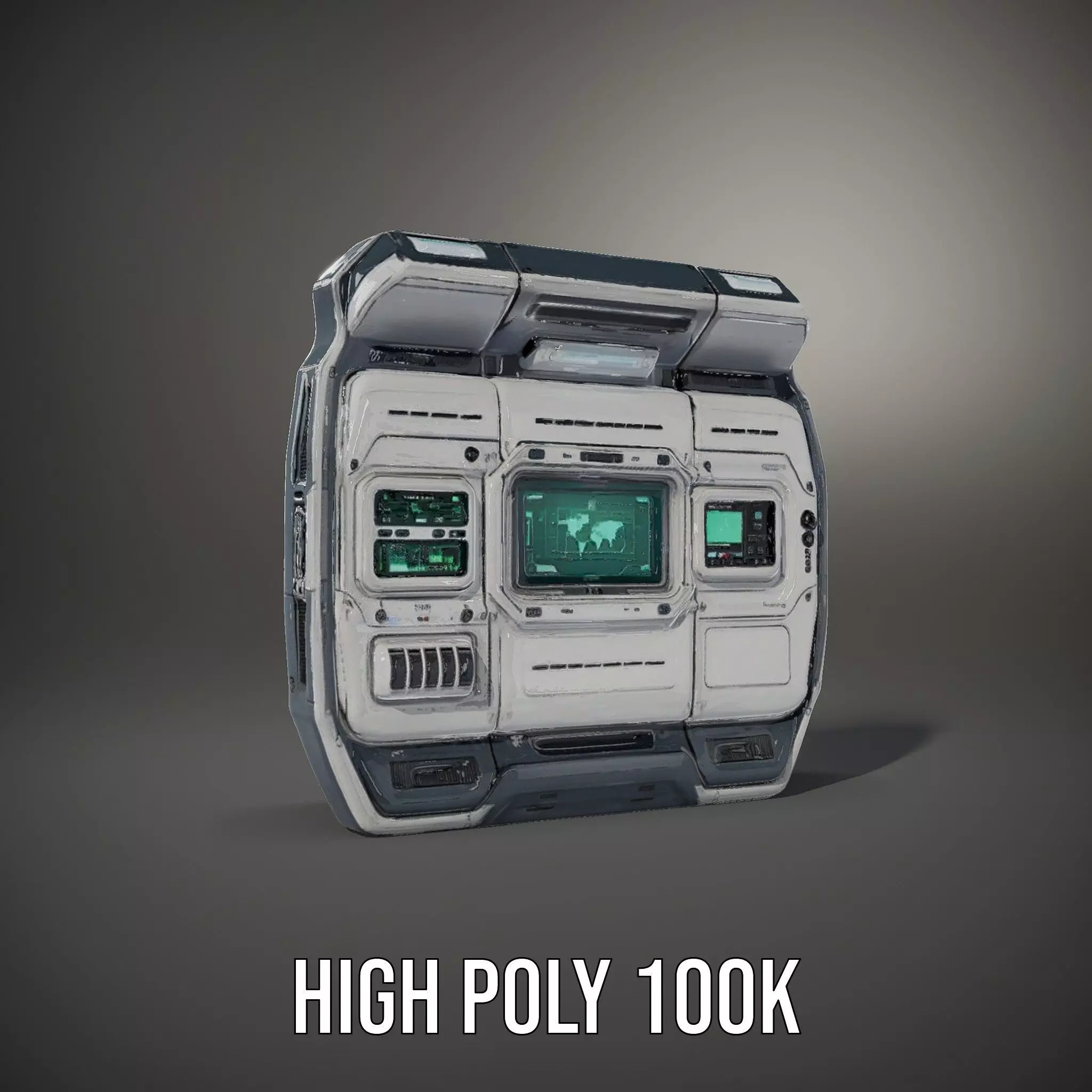 Futuristic Control Panel Model Pack with Interactive Screens Low-poly 3D model_9