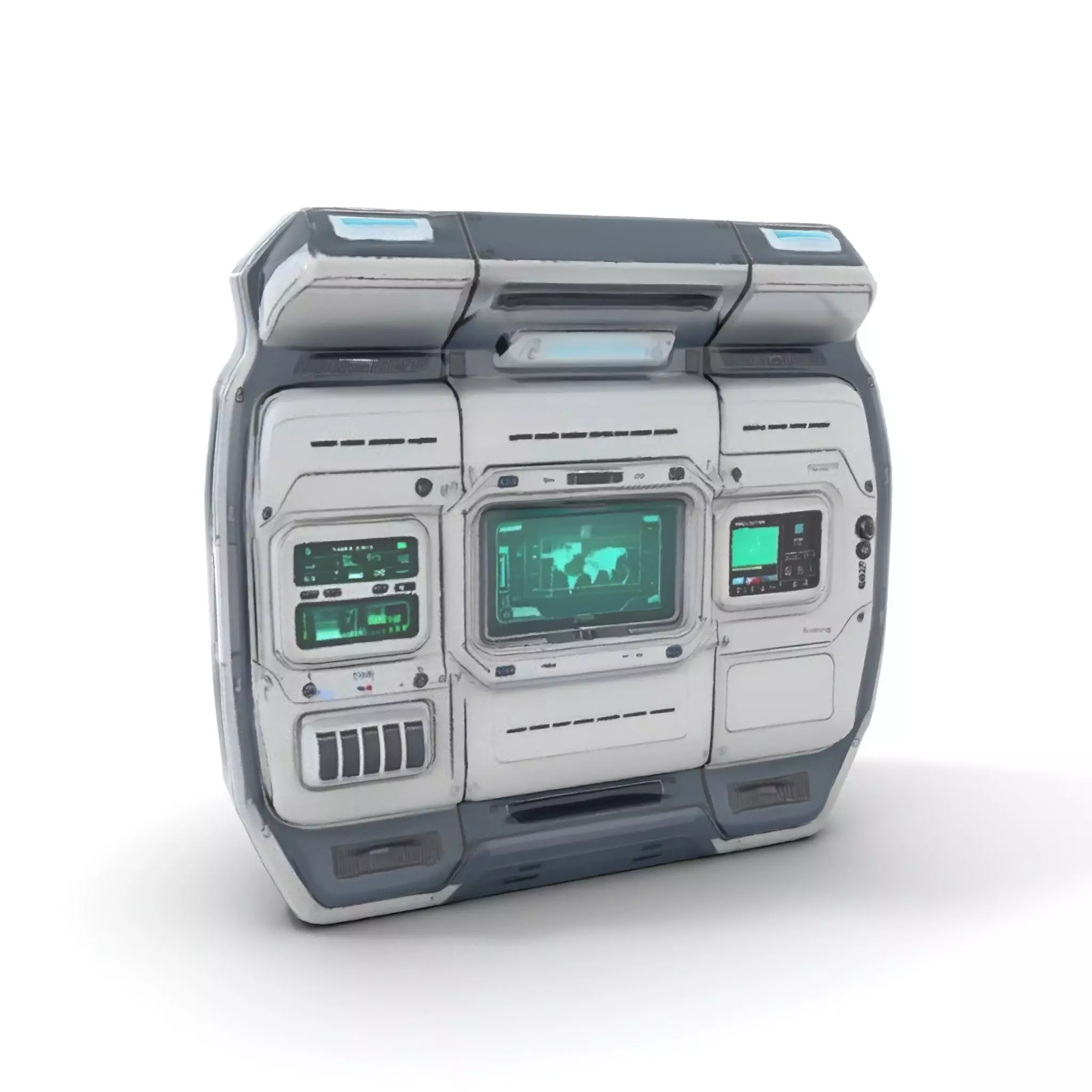 Futuristic Control Panel Model Pack with Interactive Screens Low-poly 3D model_7