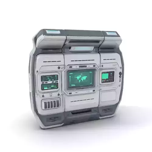 Futuristic Control Panel Model Pack with Interactive Screens Low-poly 3D model