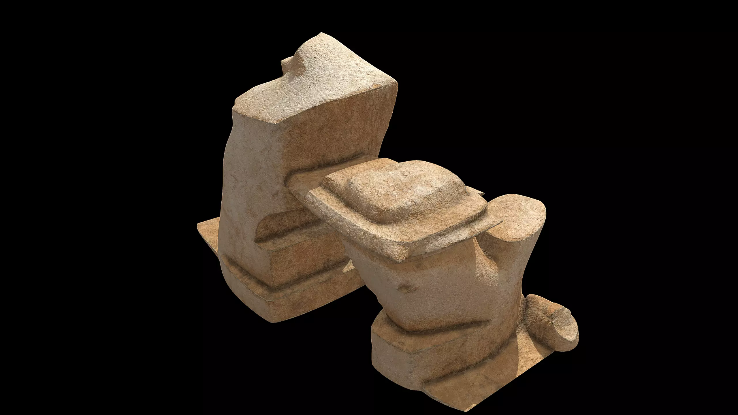 Stylized Rocky Terrain Asset Low-poly 3D model_3