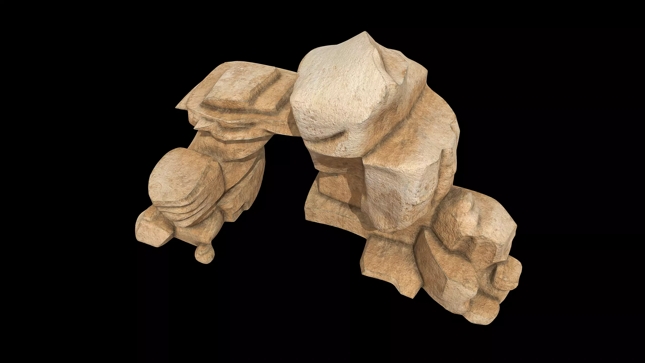 Stylized Rocky Terrain Asset Low-poly 3D model_6