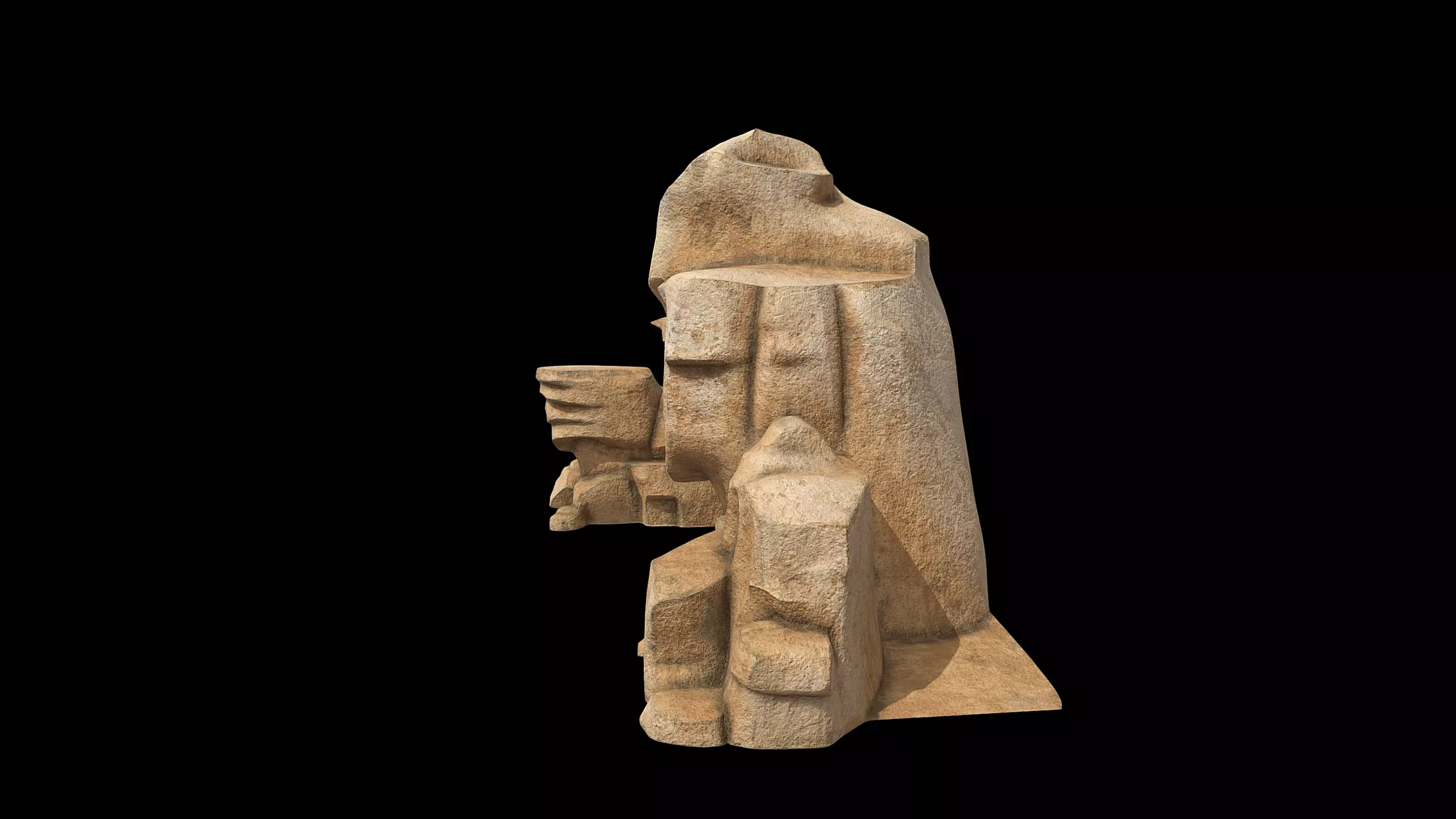 Stylized Rocky Terrain Asset Low-poly 3D model_5