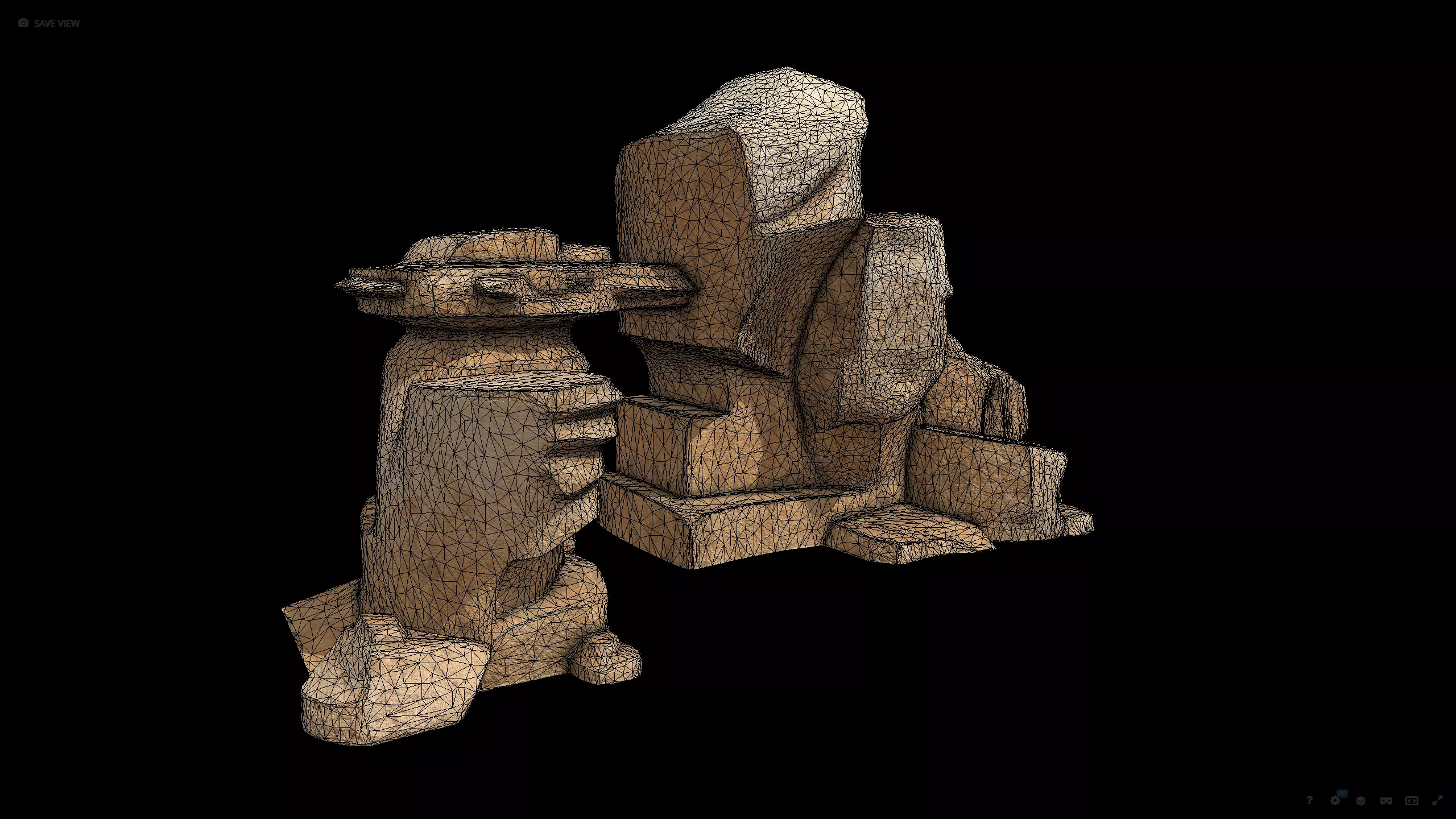 Stylized Rocky Terrain Asset Low-poly 3D model_8