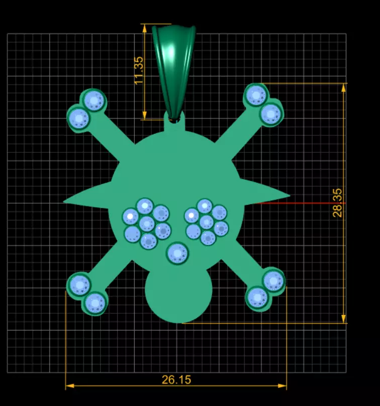 3D Skull Pendant  3D print model_2