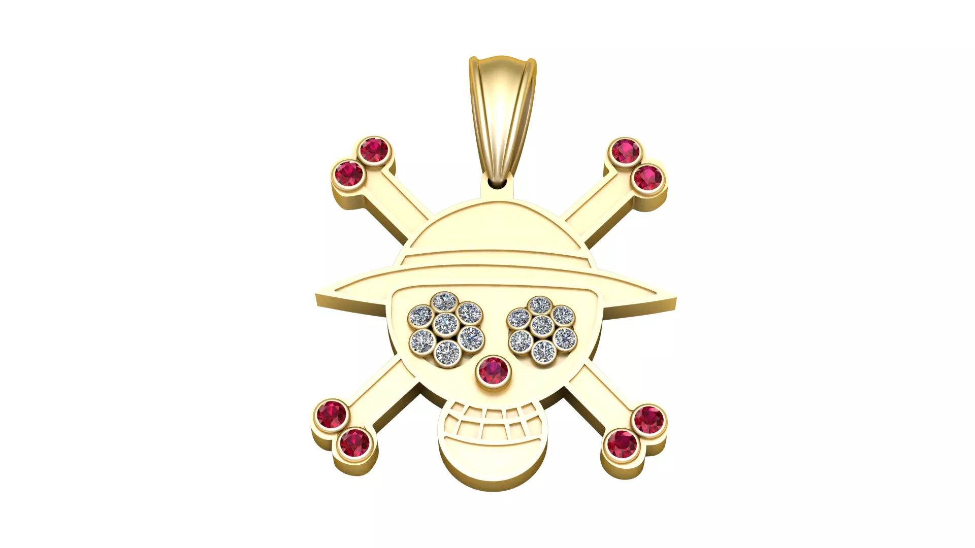 3D Skull Pendant  3D print model_4