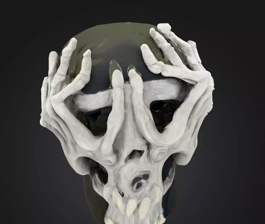 Skull Hands Costume Full Face Mask - Skull Full Face Mask  3D print model_22