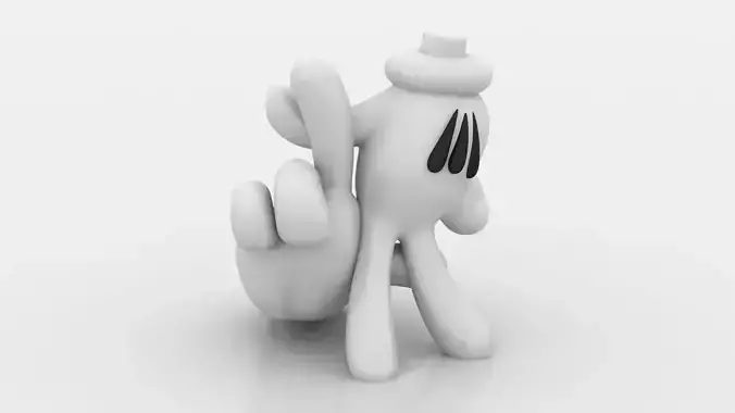 stylized hand character 3D printable model  