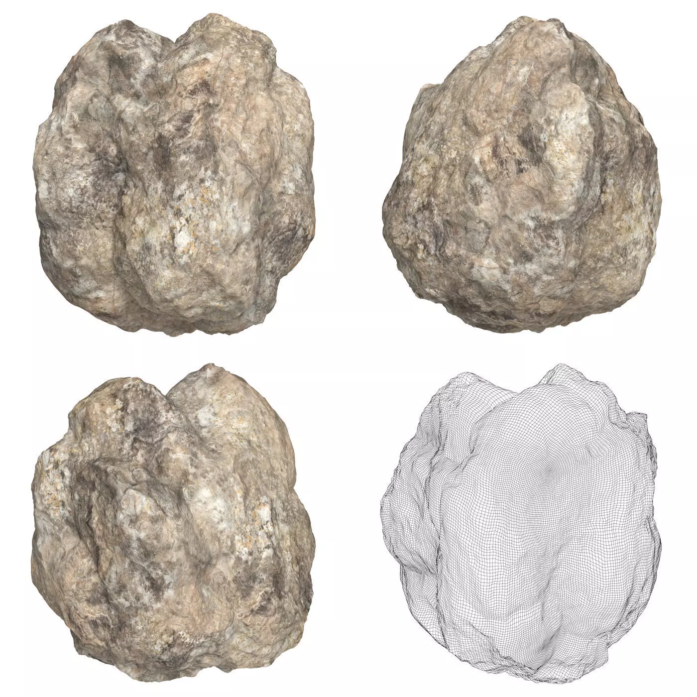 12 Rock Boulder Collection Low-poly 3D model_2