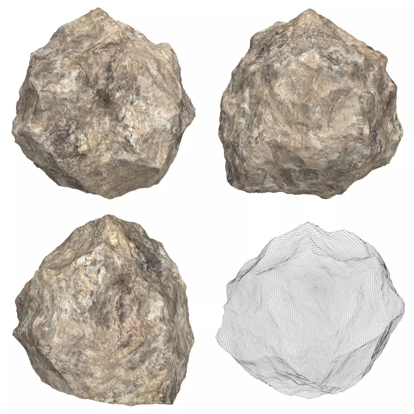 12 Rock Boulder Collection Low-poly 3D model_1