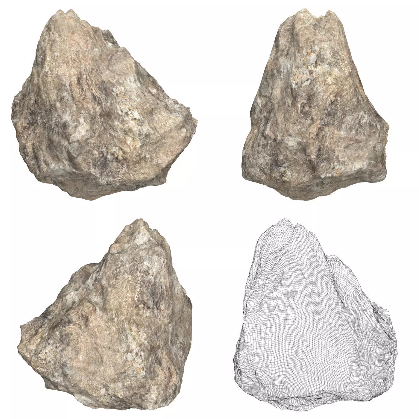 12 Rock Boulder Collection Low-poly 3D model_4