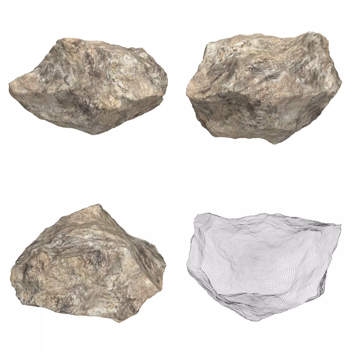 12 Rock Boulder Collection Low-poly 3D model_11