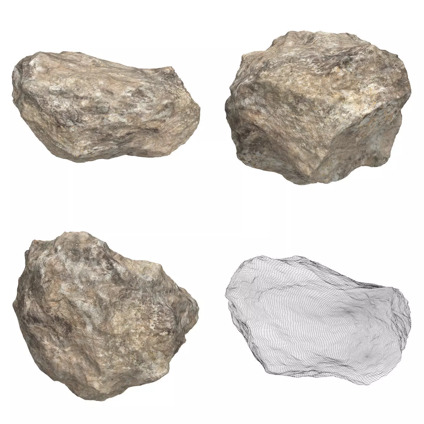 12 Rock Boulder Collection Low-poly 3D model_12