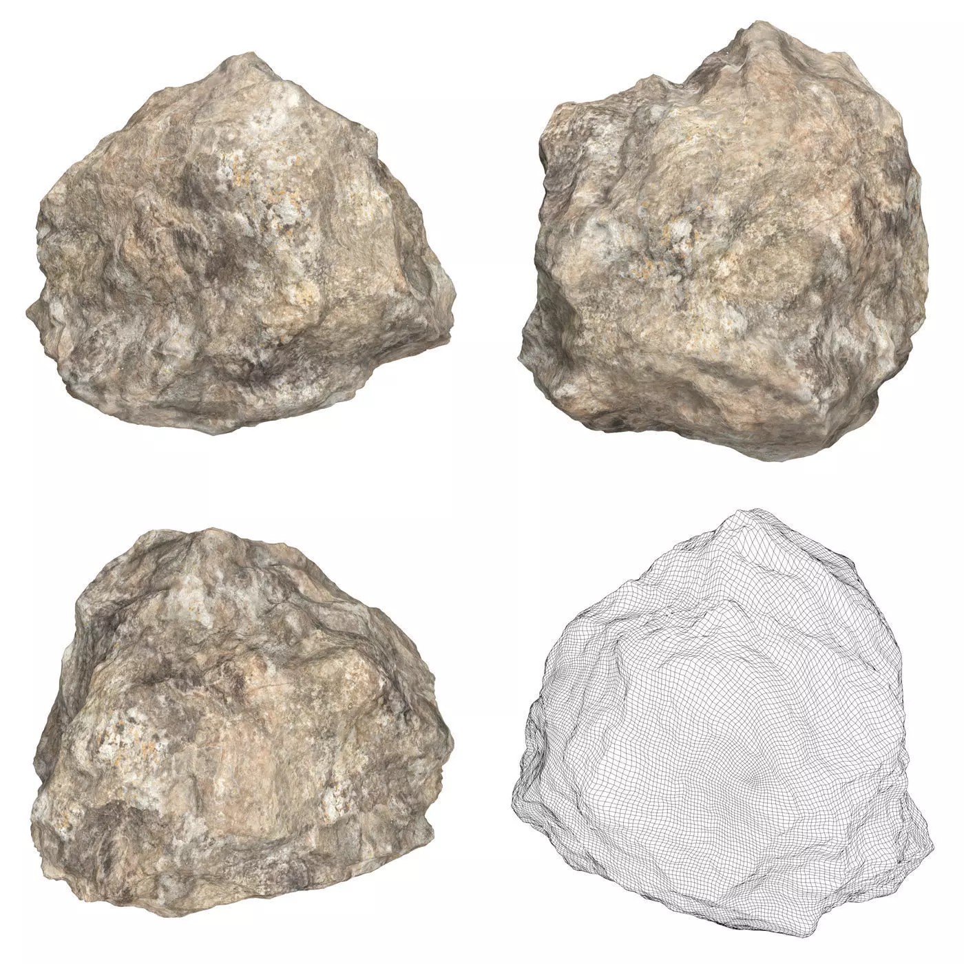 12 Rock Boulder Collection Low-poly 3D model_5