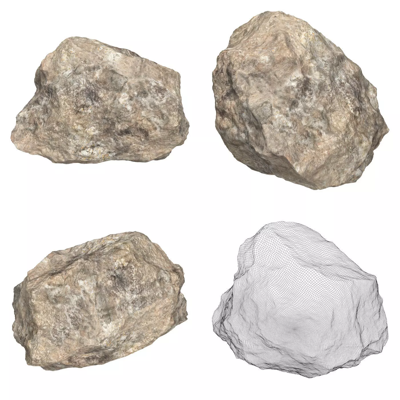 12 Rock Boulder Collection Low-poly 3D model_10