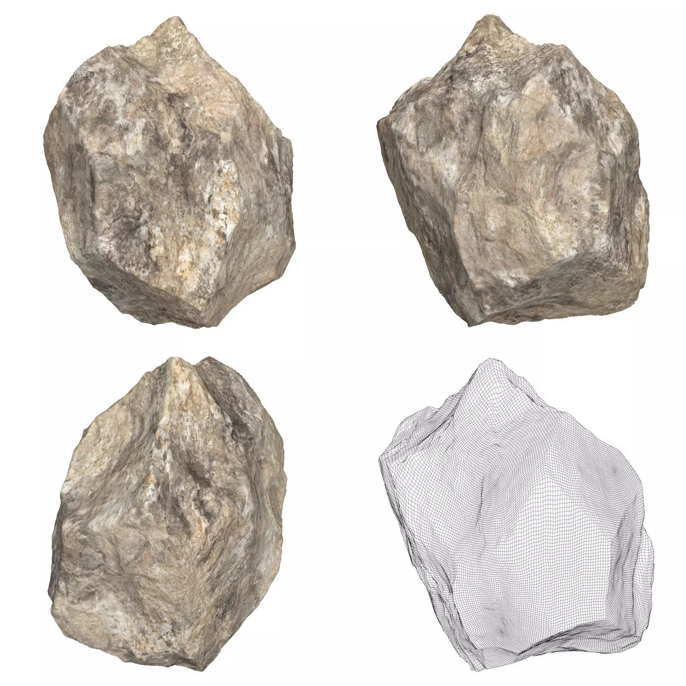 12 Rock Boulder Collection Low-poly 3D model_7