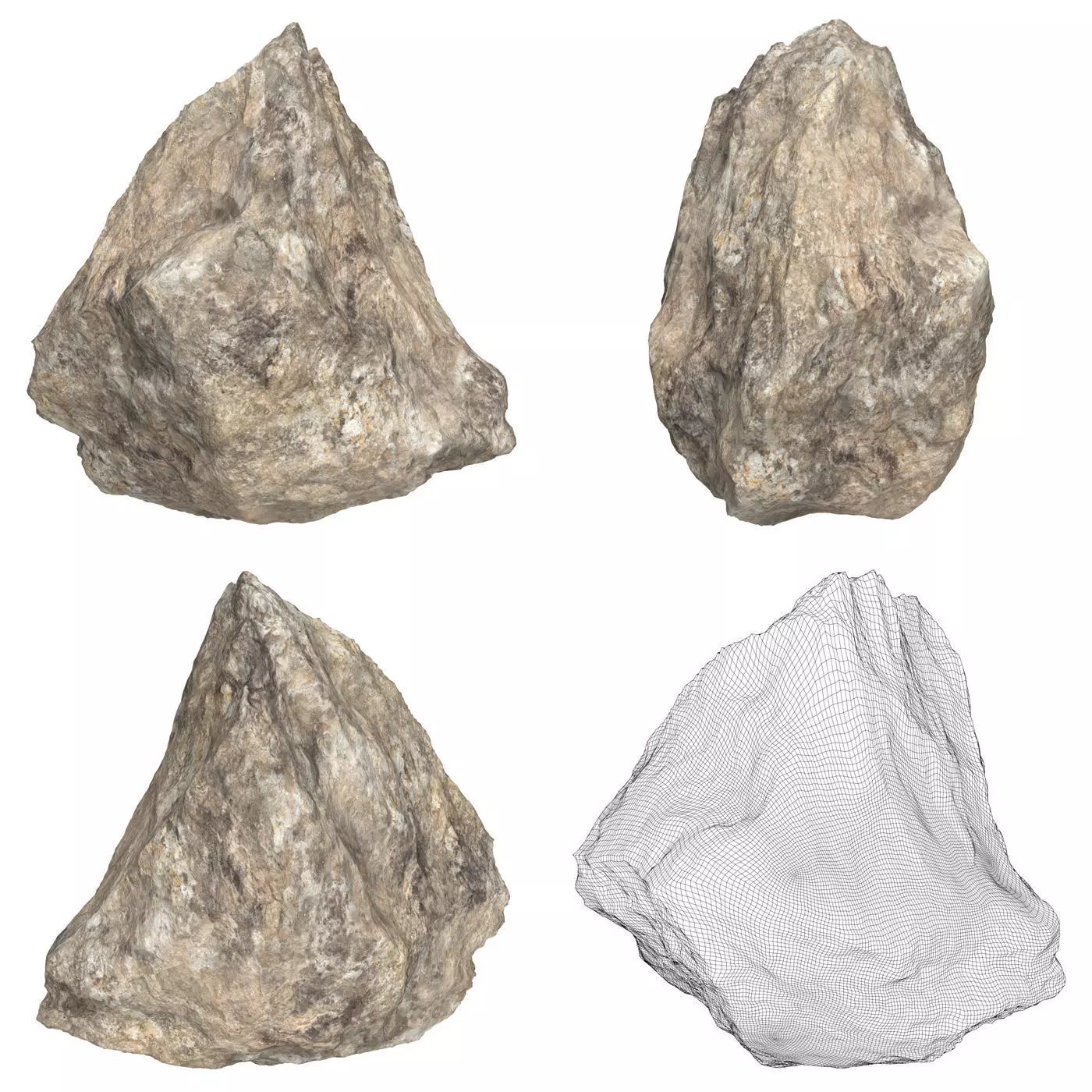 12 Rock Boulder Collection Low-poly 3D model_6