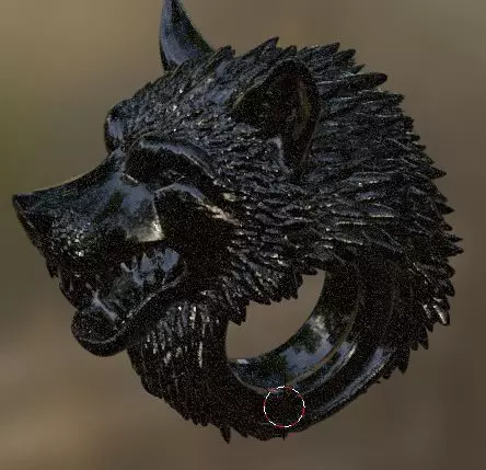 Anello con testa di un Lupo 3D print model_10