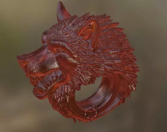 Anello con testa di un Lupo 3D print model_14