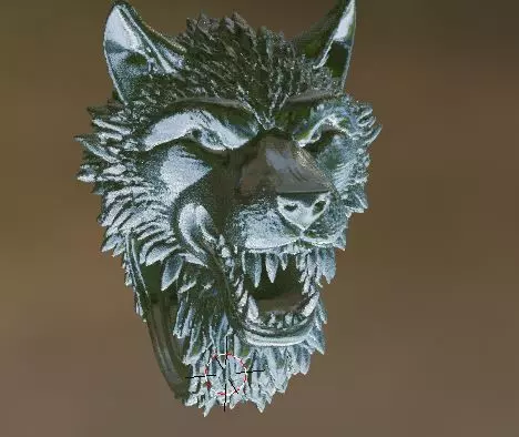 Anello con testa di un Lupo 3D print model_18