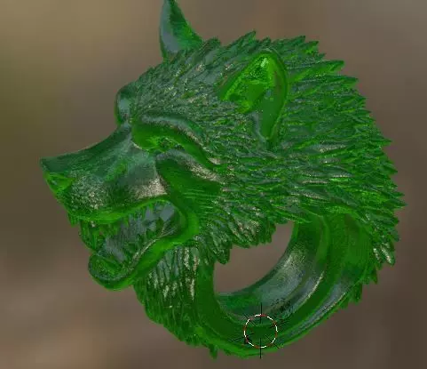 Anello con testa di un Lupo 3D print model_9