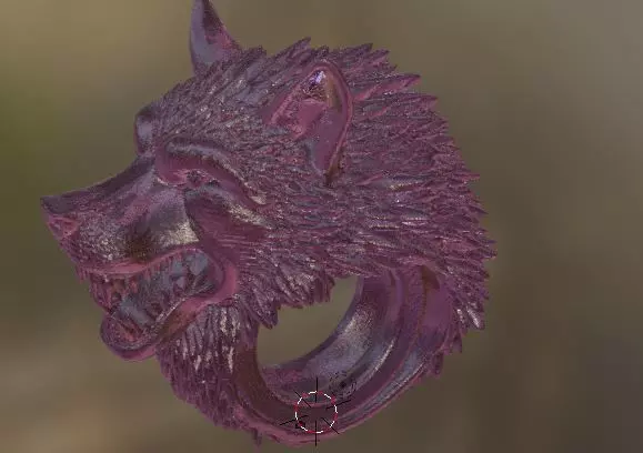 Anello con testa di un Lupo 3D print model_16