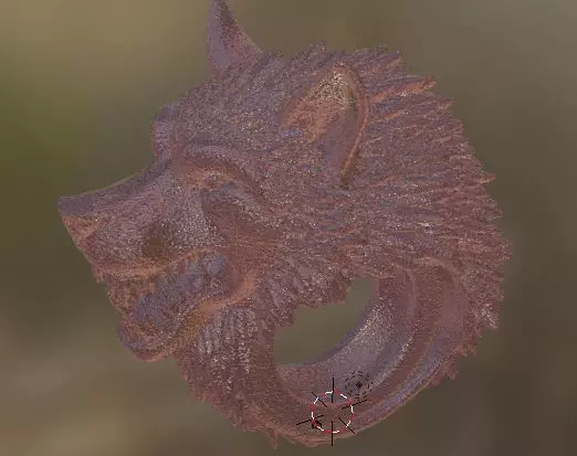 Anello con testa di un Lupo 3D print model_12