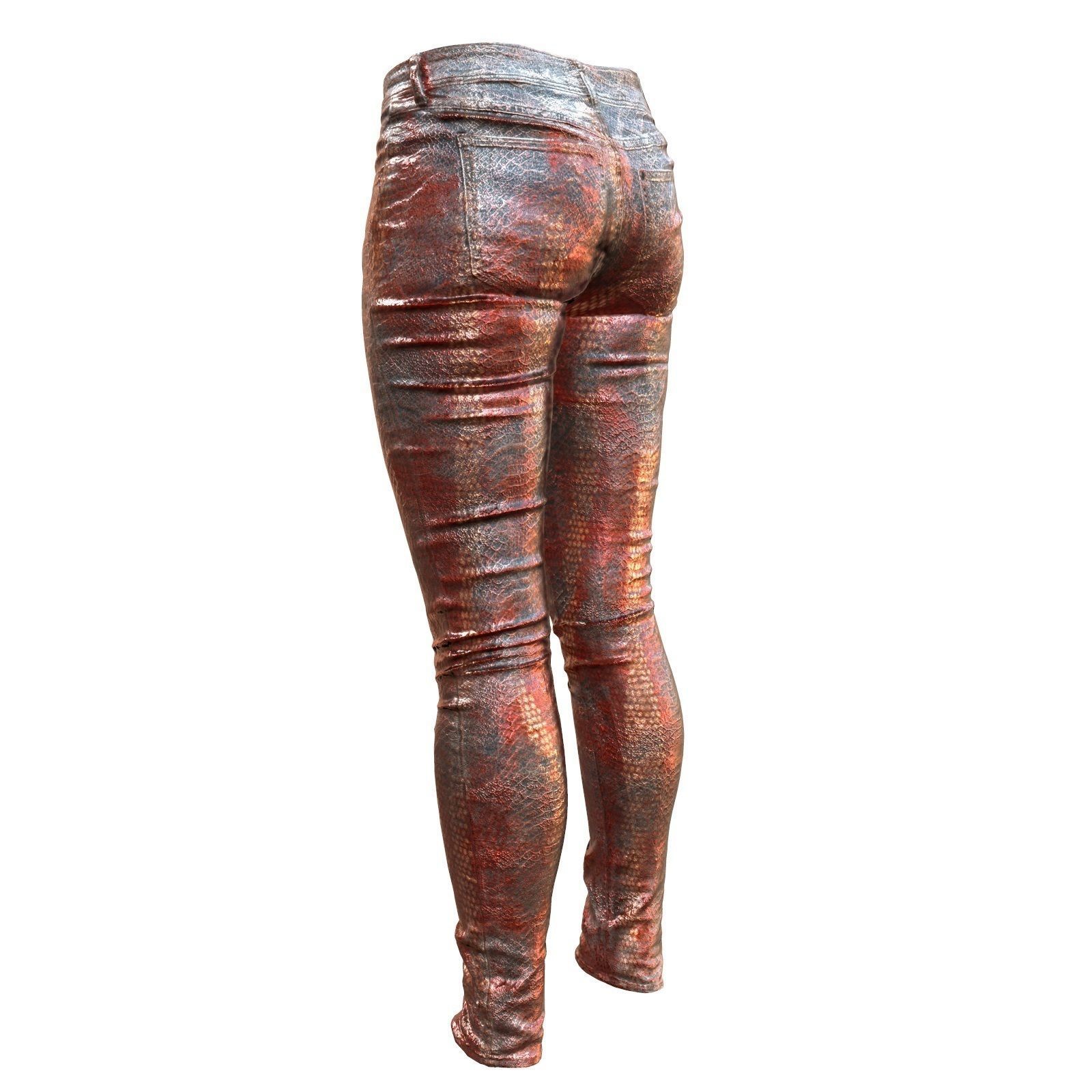 Unreal Pants Shiny Red Low-poly 3D model_6