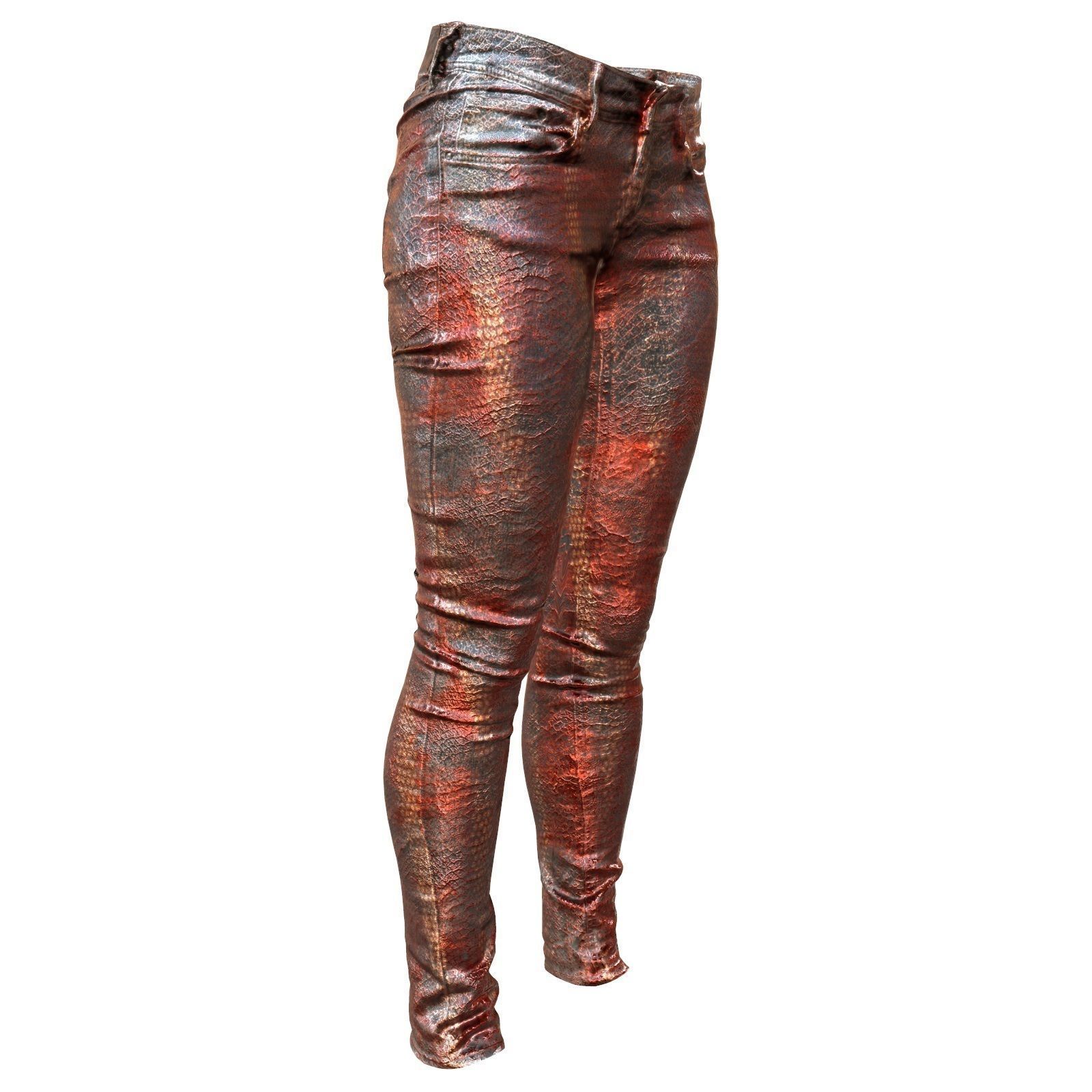 Unreal Pants Shiny Red Low-poly 3D model_2