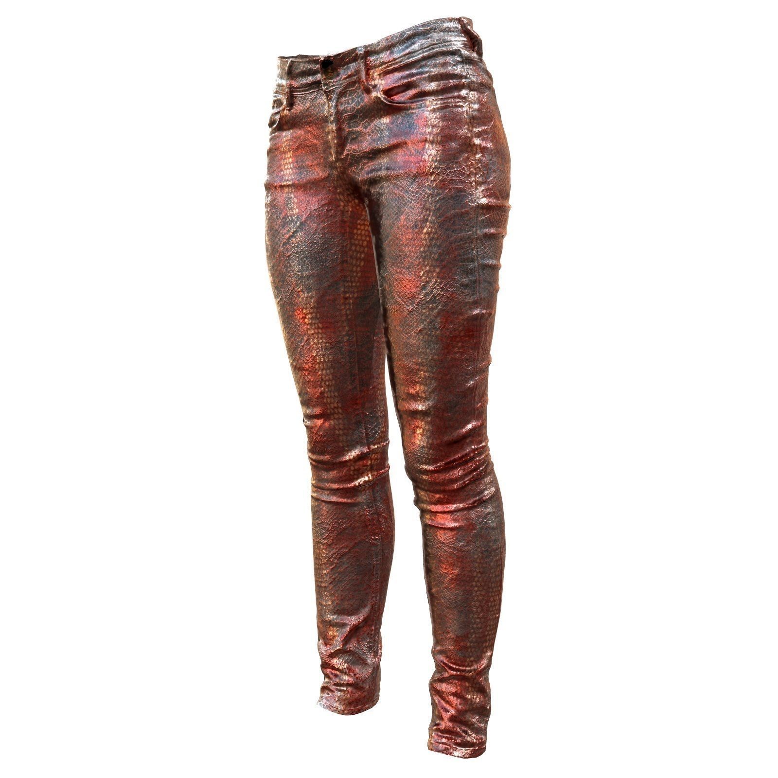 Unreal Pants Shiny Red Low-poly 3D model_1