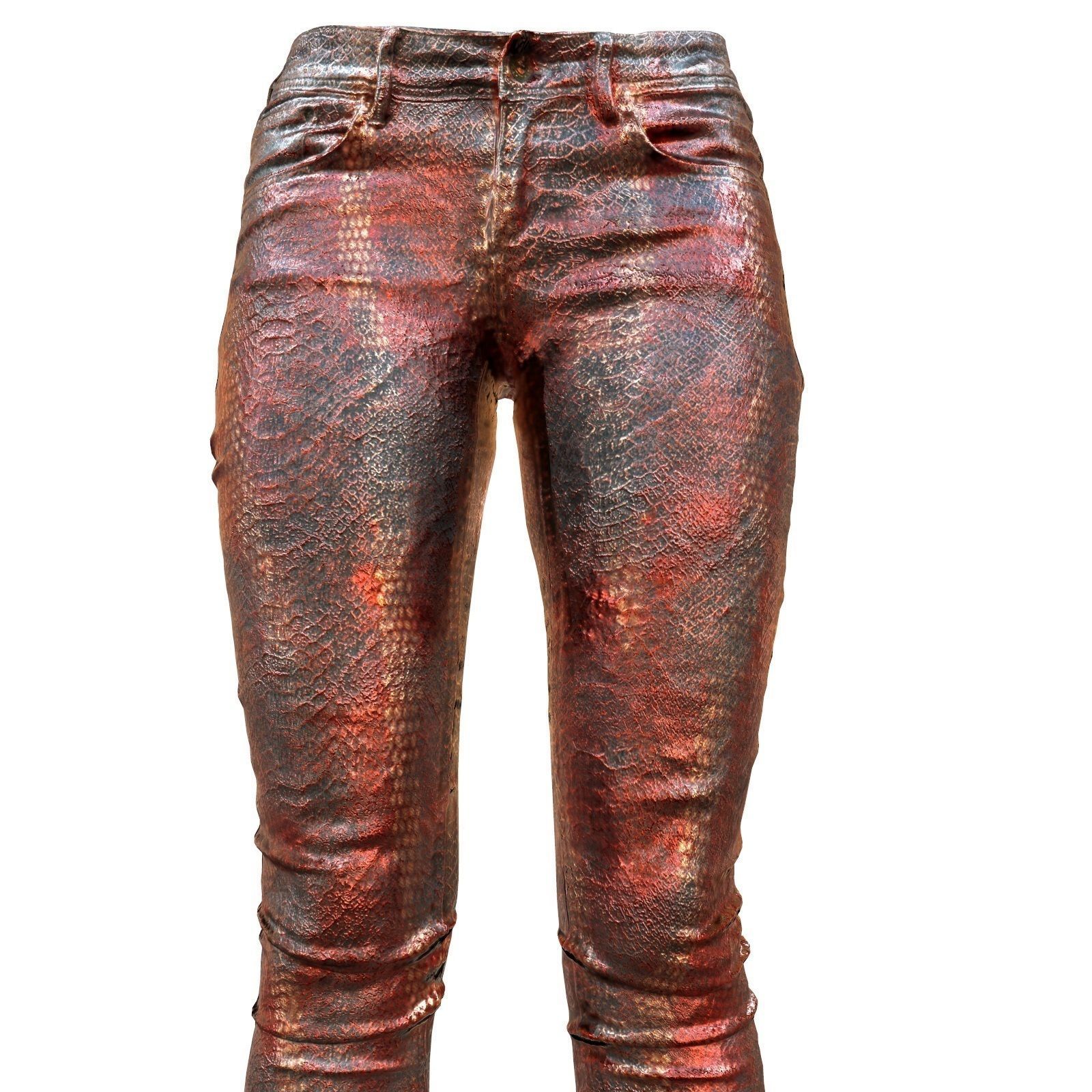 Unreal Pants Shiny Red Low-poly 3D model_4