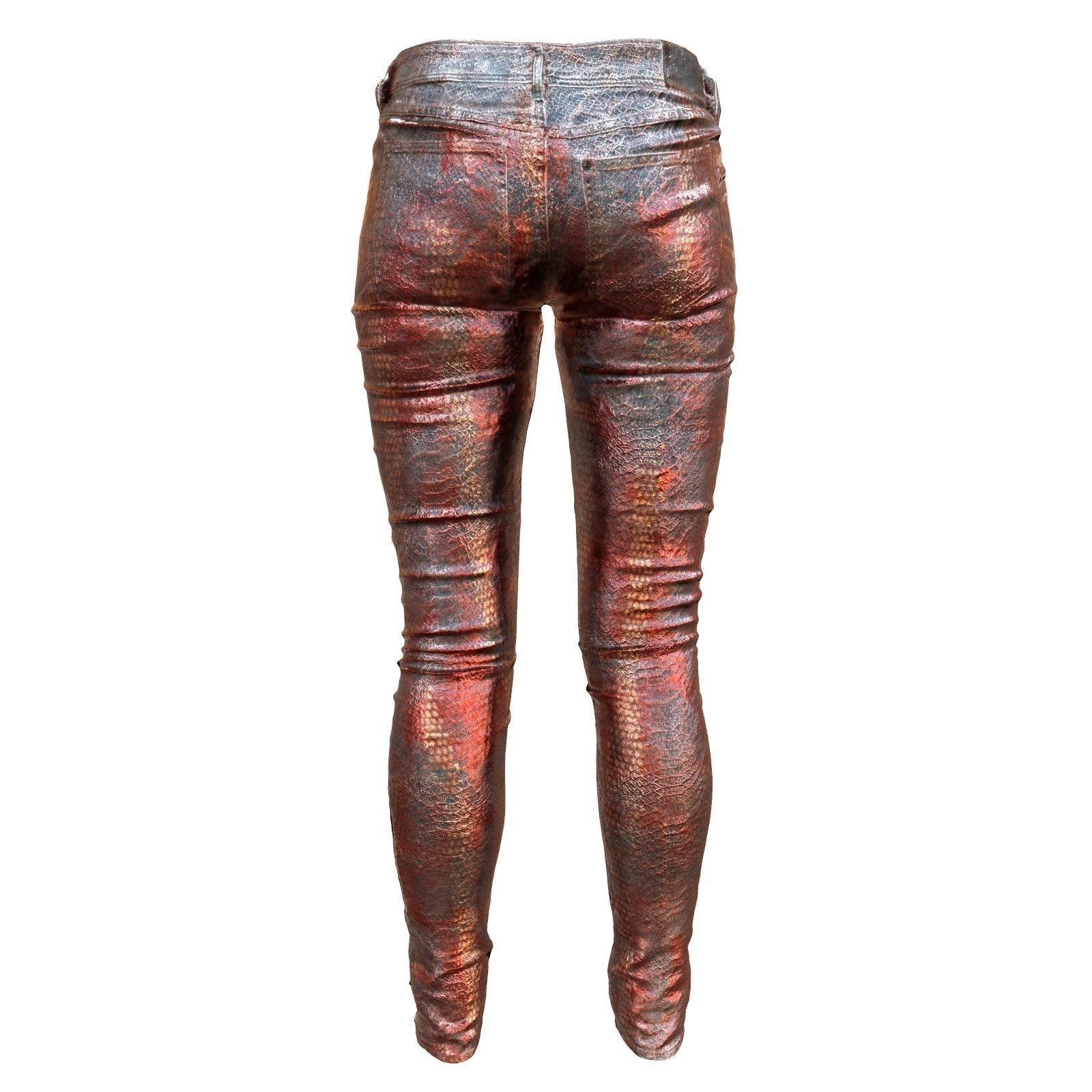 Unreal Pants Shiny Red Low-poly 3D model_3