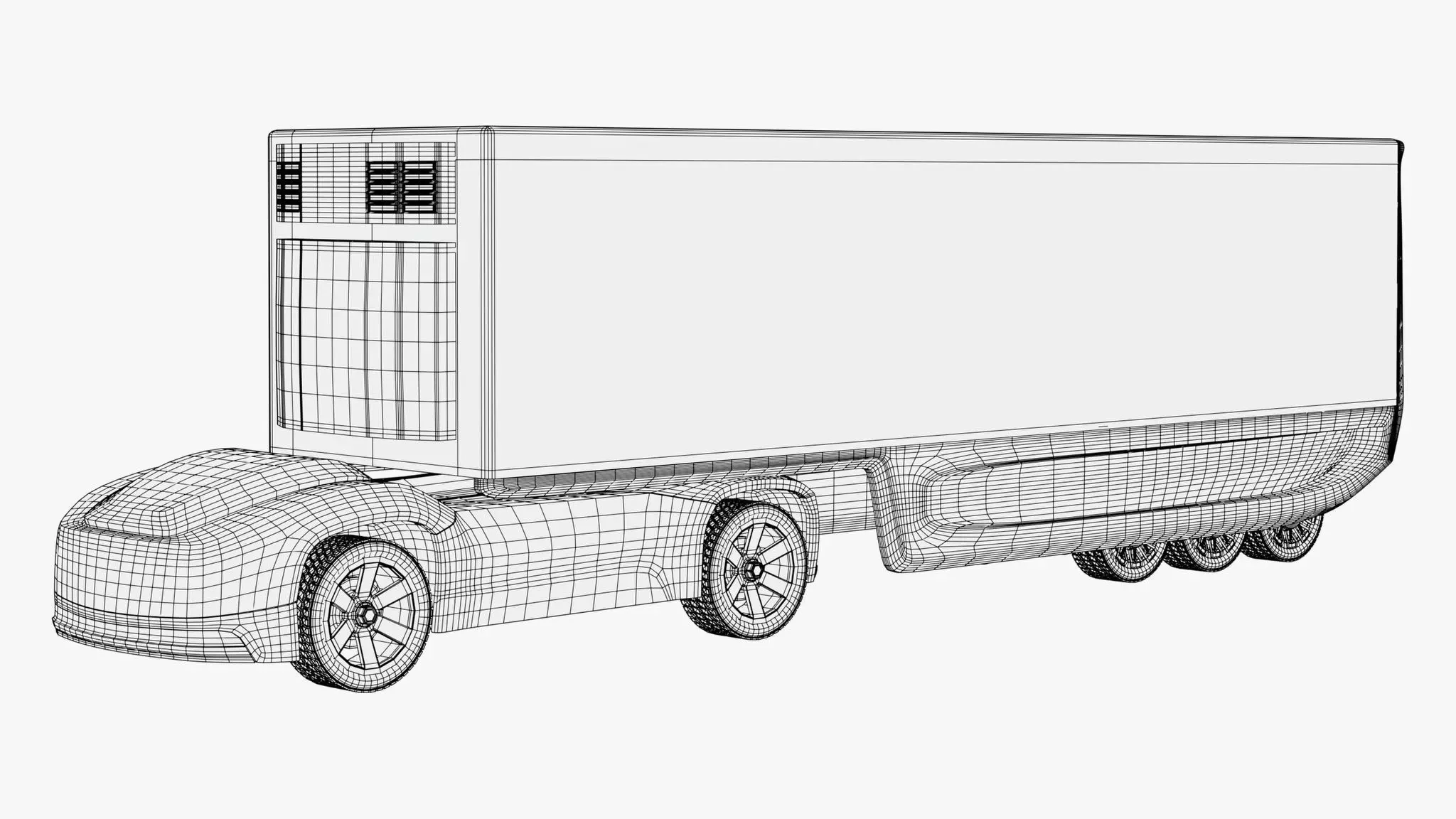 Autonomous Futuristic Cargo Truck M1 3D model_6