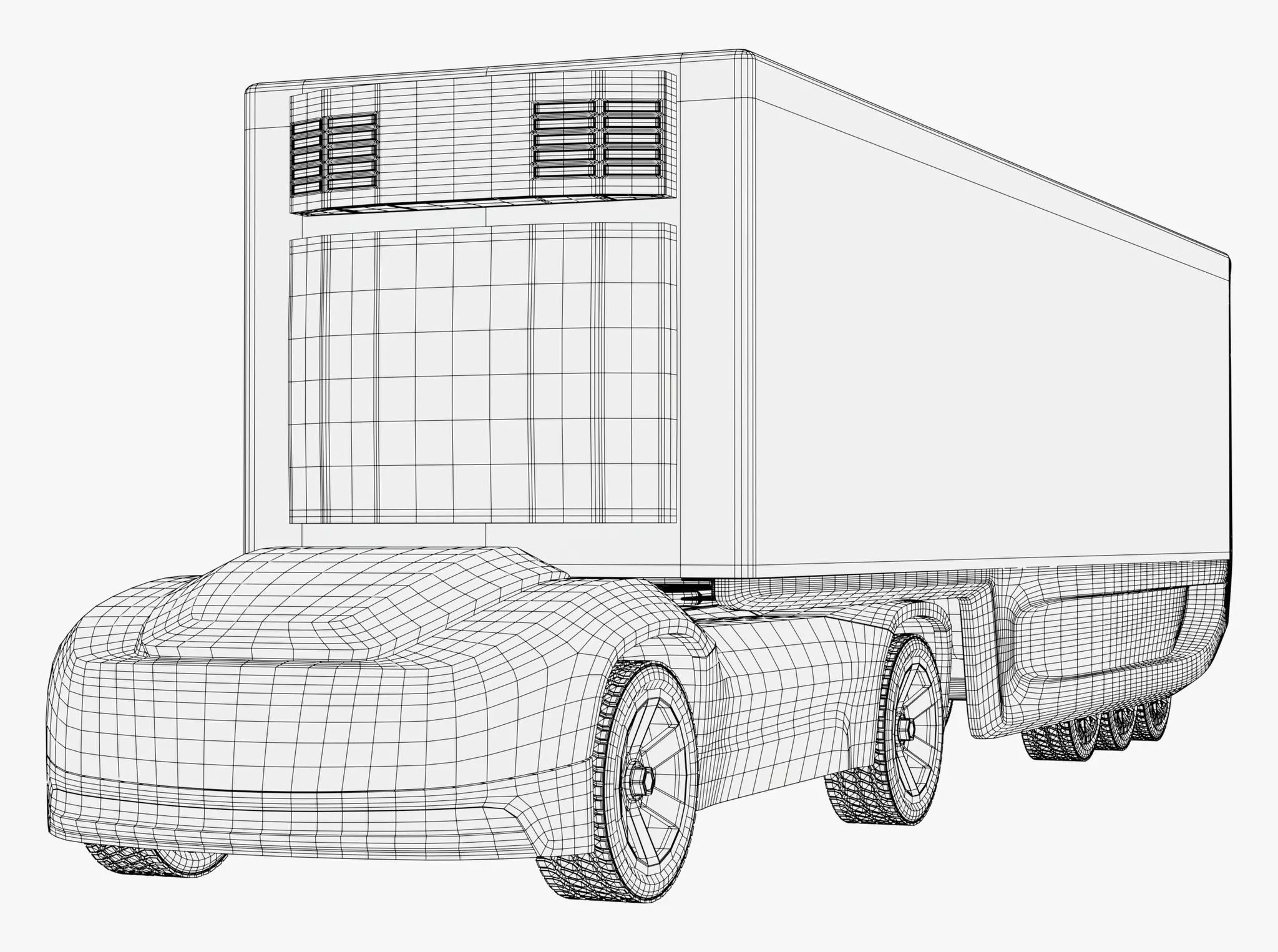 Autonomous Futuristic Cargo Truck M1 3D model_9