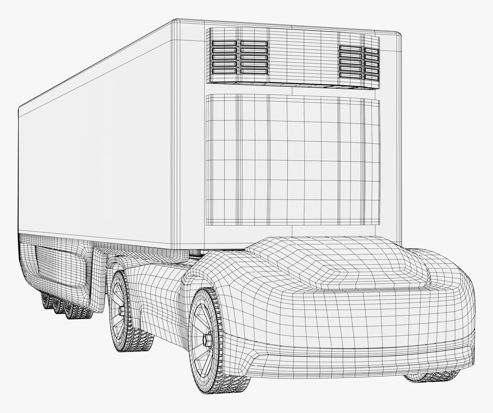 Autonomous Futuristic Cargo Truck M1 3D model_8