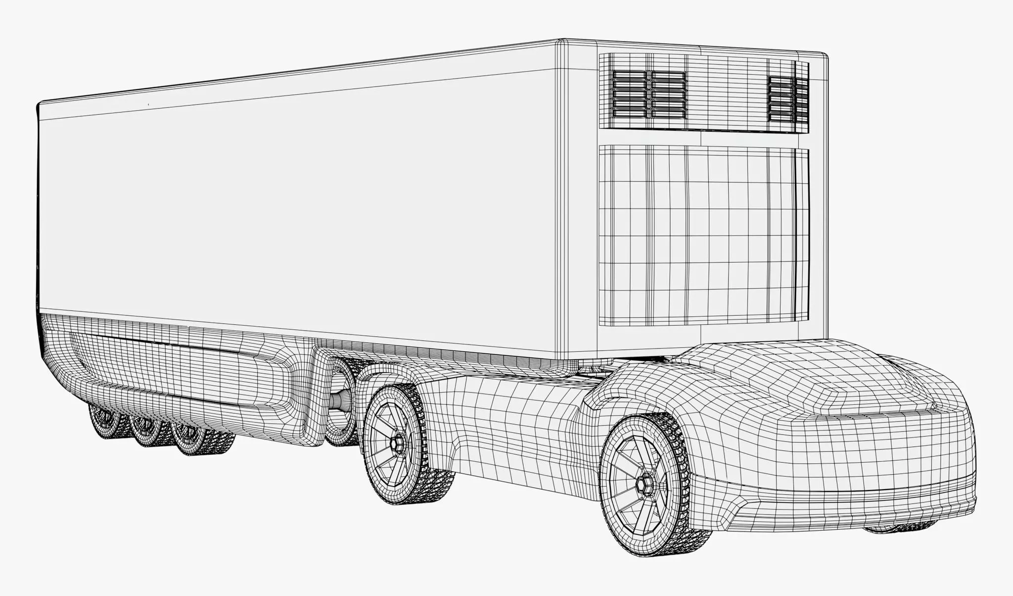 Autonomous Futuristic Cargo Truck M1 3D model_7