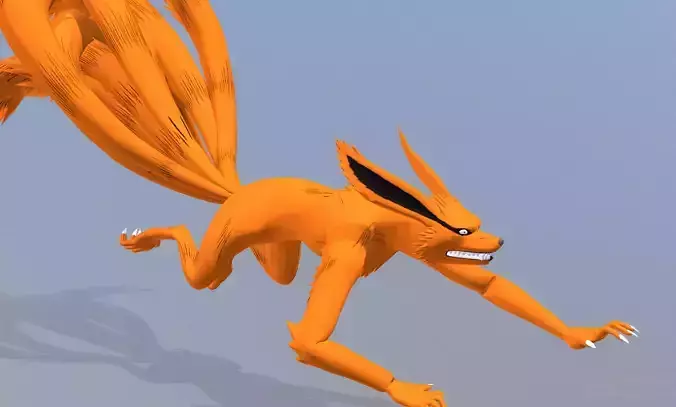 KURAMA Idle Running Roar Blast Slam Animation 3D model