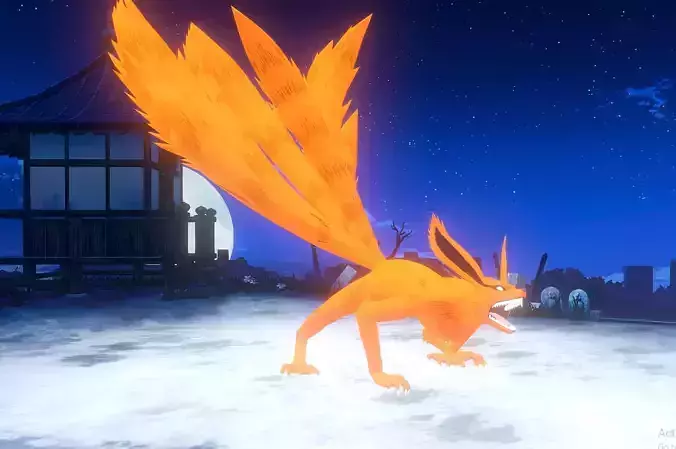 KURAMA Idle Running Roar Blast Slam Animation FBX