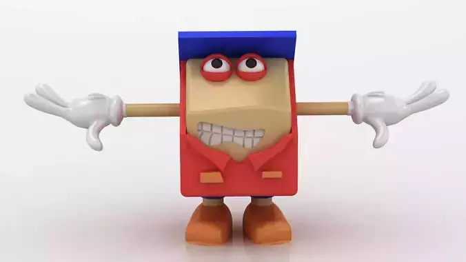 boxy cartoon character toy 3D printable model  