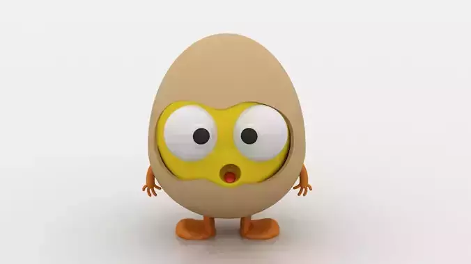 egg cartoon toy 3D printable model  