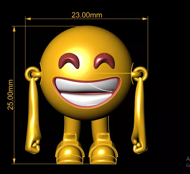 laugh emoji toy 3D printable model 3D print model_2