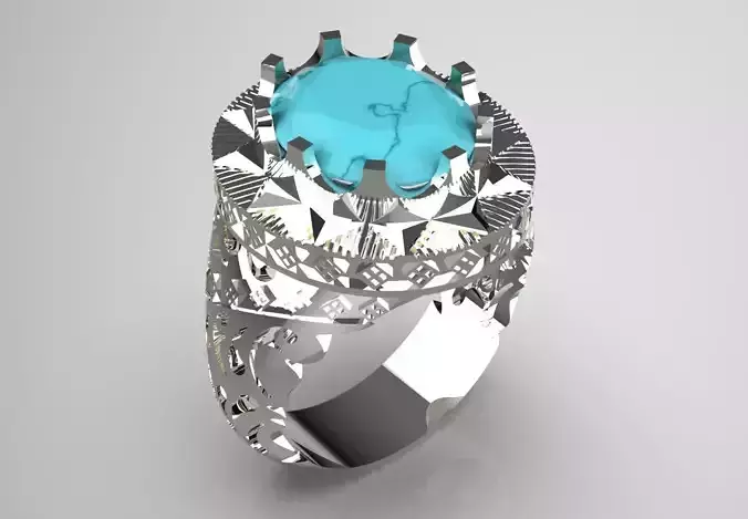 Man ring royal design with turquoise model mr0232