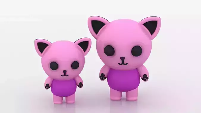 kawaii cat toy 3D printable model  