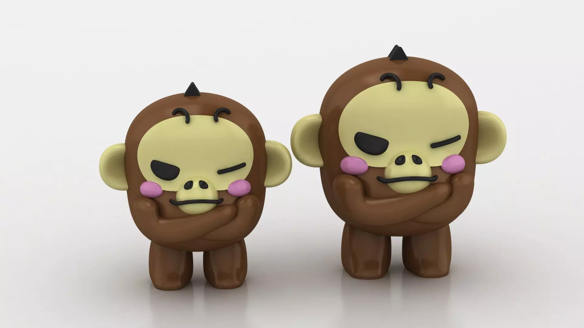 cute monkey character 3D printable model   3D print model_1