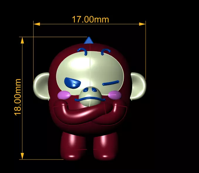 cute monkey character 3D printable model   3D print model_3