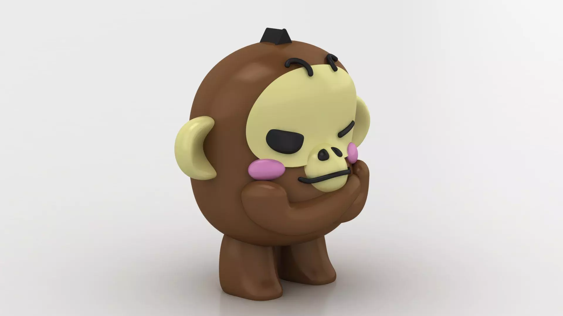 cute monkey character 3D printable model   3D print model_2
